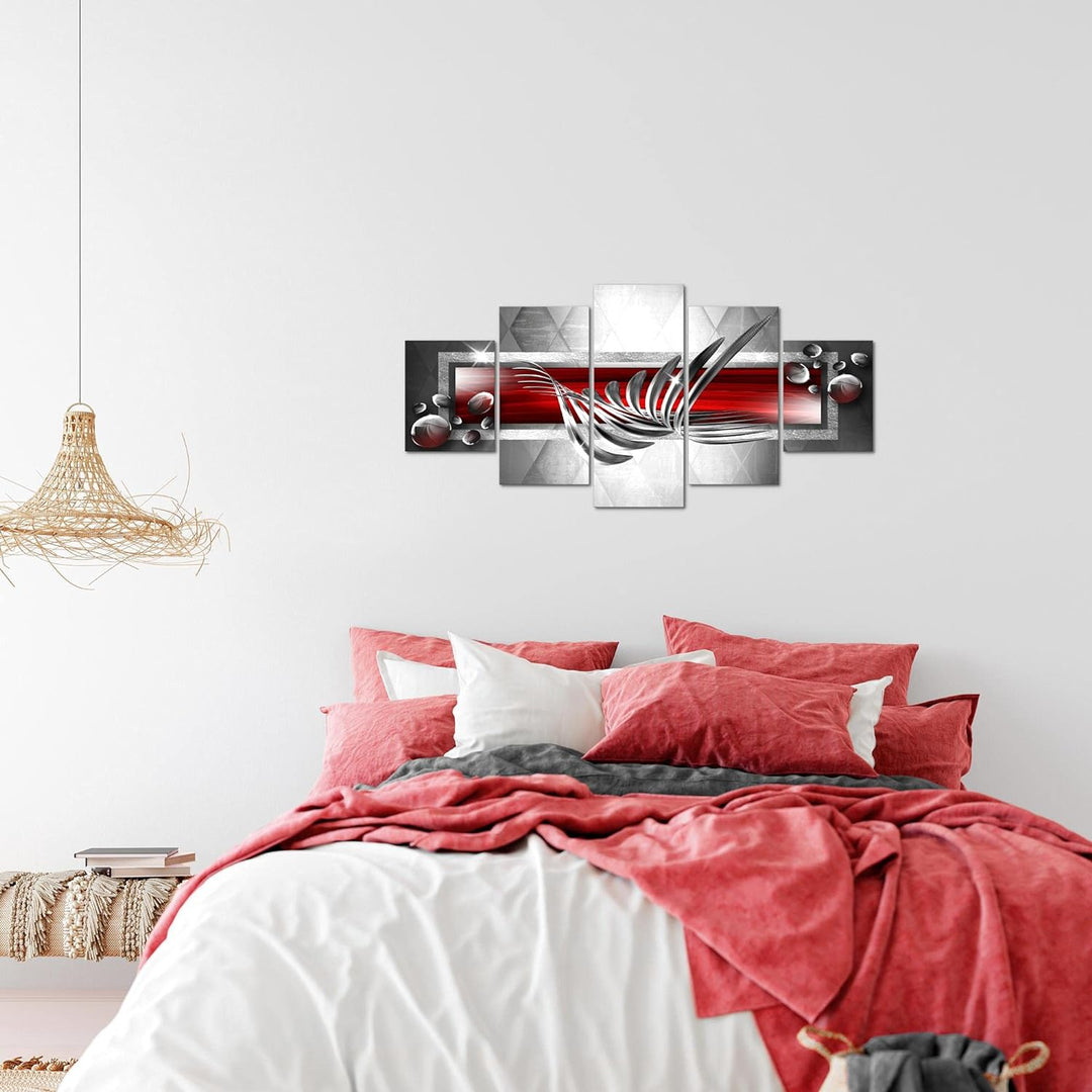 Runa Art Wandbilder Abstrakt 5 Teilig Bild auf Vlies Leinwand Deko Wohnzimmer Schlafzimmer Perlen Gr