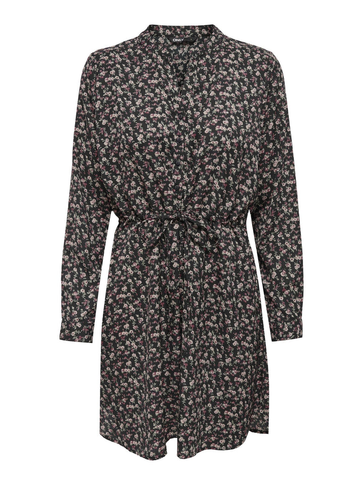 ONLY Damen ONLCORY L/S V-Neck Tunic WVN NOOS 15200543, Black/NERA Flower, XS