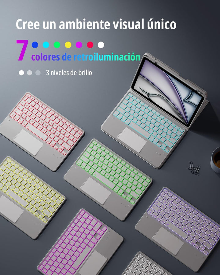 CACOE Tastatur Hülle Kompatibel mit iPad Air 7 Generation 2025 M3 11 Zoll/Air 6/5/4 Generation 2024/