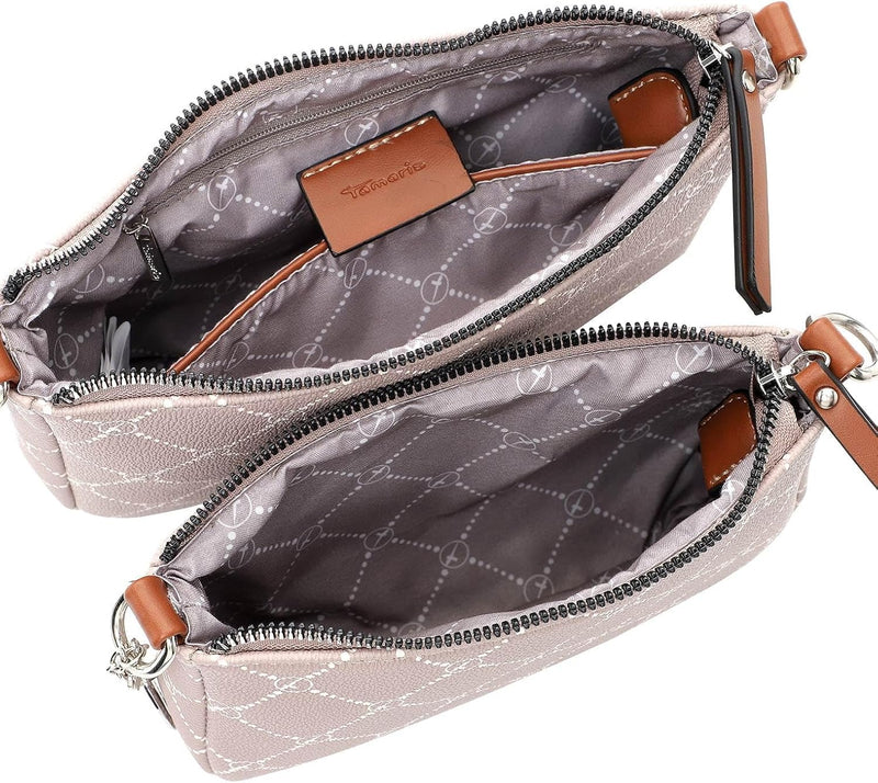 Tamaris Umhängetasche TAS Anastasia 31171 Damen Handtaschen Print Einheitsgrösse Taupe 900, Einheits