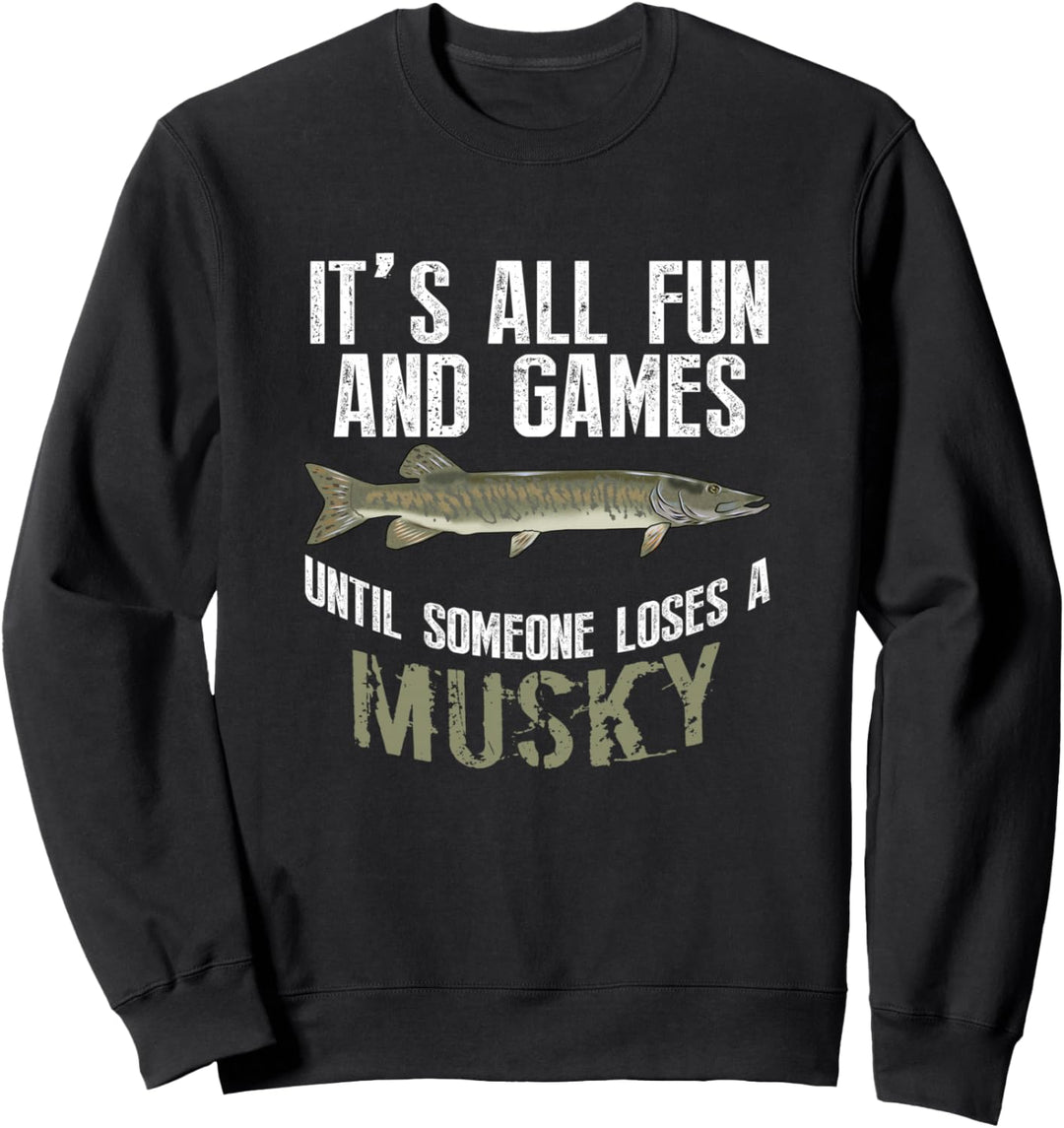 Lustiges Moschusfischangeln, Muskellunge Süsswasserfischangel, Geschenk Sweatshirt