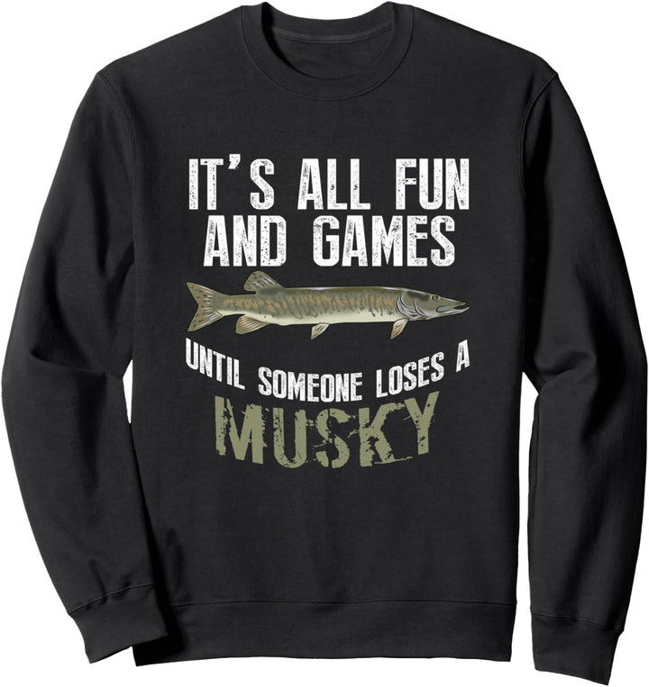 Lustiges Moschusfischangeln, Muskellunge Süsswasserfischangel, Geschenk Sweatshirt