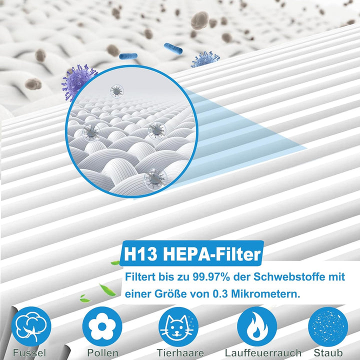 2 Stück HEPA Filter Kompatibel mit Philips 800 Serie Luftreiniger, AC0820/10 AC0820/30 AC0830/10 AC0