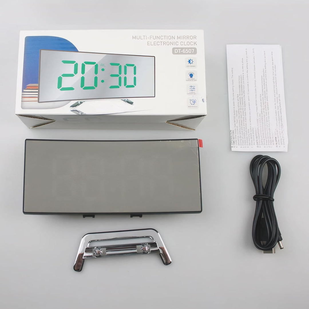 Lancoon LED Digitalwecker mit Temperatur Luftfeuchtigkeitsanzeige 6 Zoll gebogener Bildschirm Snooze