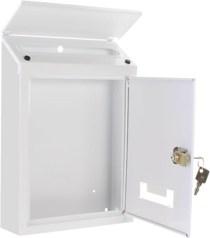 HomeDesignMailbox HDM-2100-Weiss, Zylinderschloss mit 2 Schlüssel, Stahl, BxH 215x300 mm, Befestigun