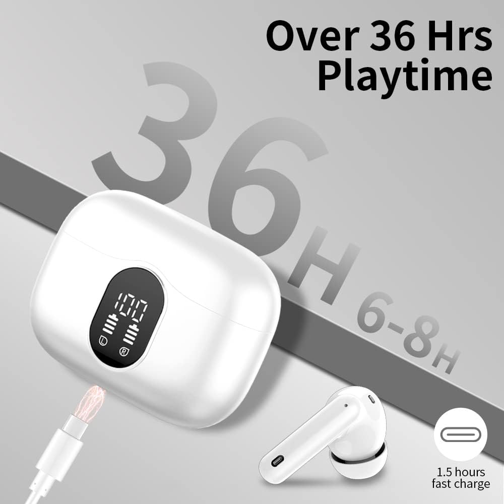Bluetooth Kopfhörer, Kopfhörer Kabellos Bluetooth 5.3 In Ear Kopfhörer mit 4 Mikrofon, Kabellose Kop