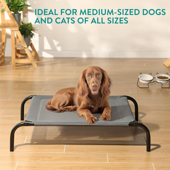 Navaris erhöhtes Hundebett mit Kühlungseffekt 90x64x20cm - Outdoor Hundeliege für Katzen und mittelg