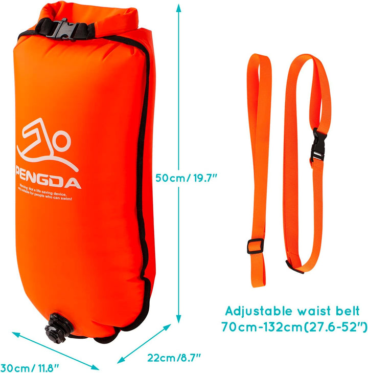 PENGDA Schwimmboje 25L Wasserdichter Trockensack Sicherheit Schwimmen Open Water und Triathlon Swimm