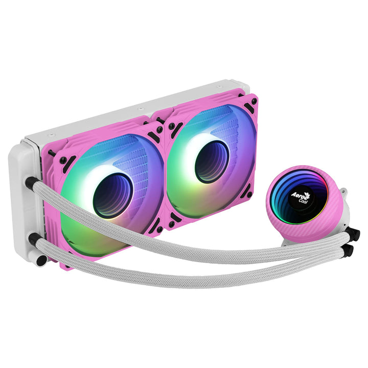 AeroCool MIRAGEL240PK, CPU-Flüssigkeitskühlung, 2x12cm ARGB-Lüfter, TDP 400W, Pink, MIRAGEL240PK