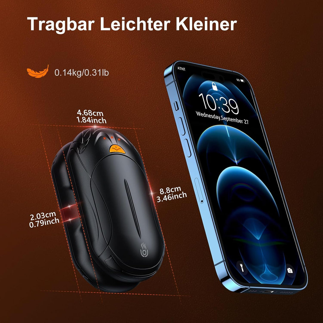 Handwärmer Wiederaufladbar Split 2 Pack,OUTJUT Handwärmer Elektrisch 6000mAh Tragbare Taschenwärmer