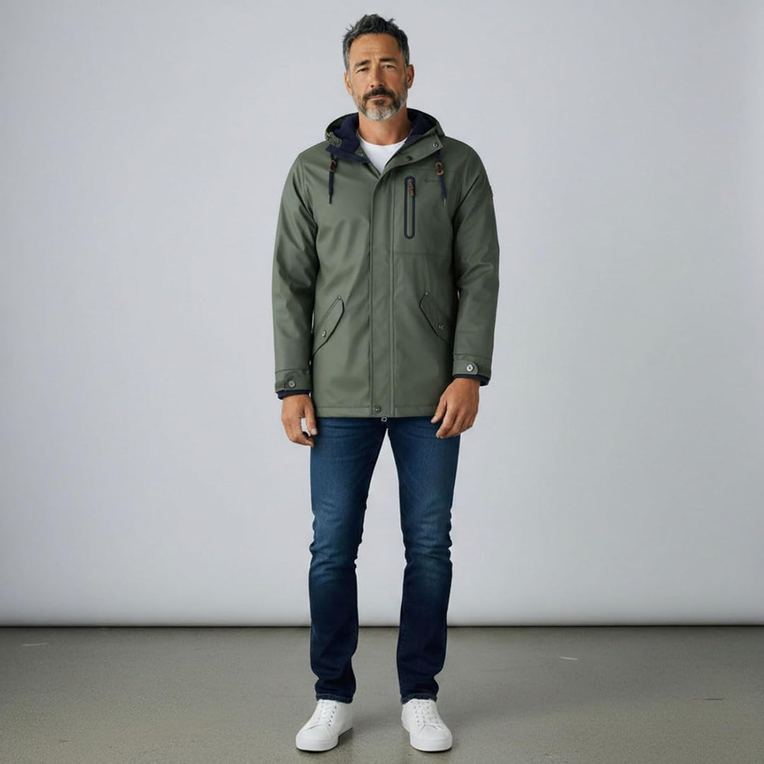 Dry Fashion Herren Regenjacke Bergen - Herrenjacke Regenmantel Männer Jacke Gefüttert Winddicht Wass