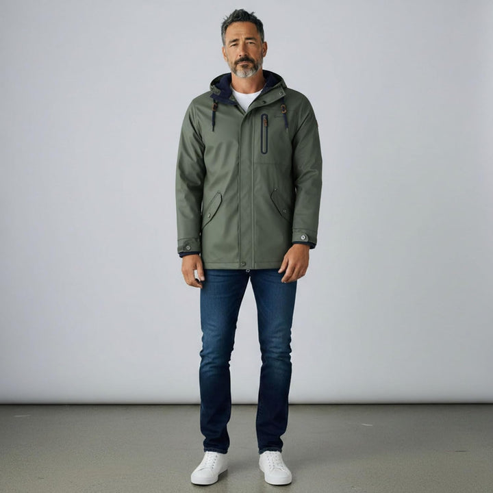 Herren Regenjacke Bergen - Herrenjacke Regenmantel Männer Jacke Gefüttert Winddicht Wasserdicht, S o