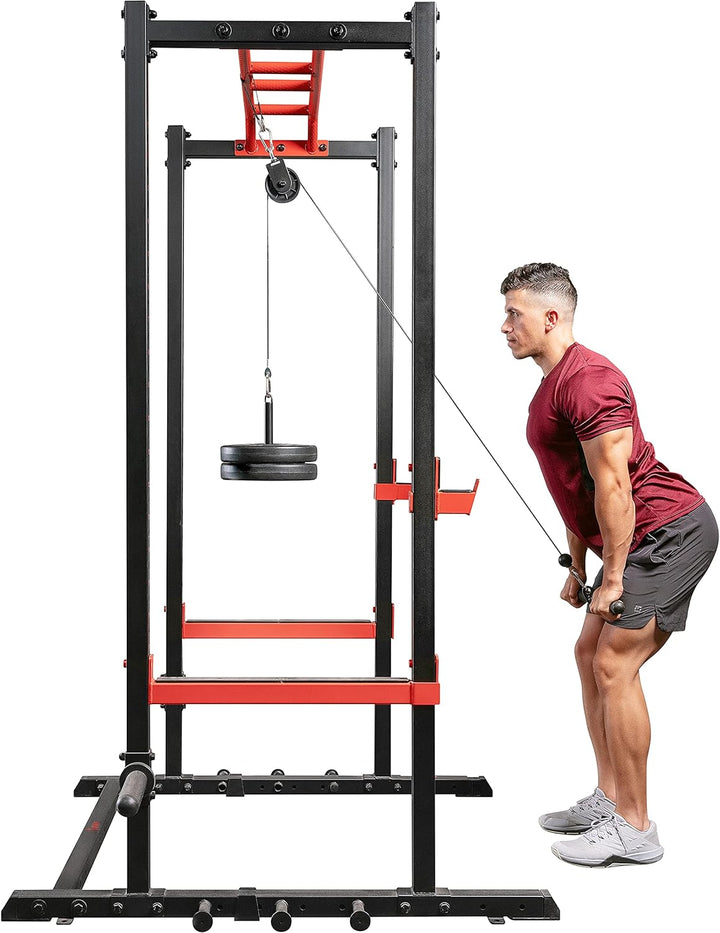 Sunny Health & Fitness Power Rack und Cage Add-on Befestigung Zubehör: Barhalter, Dip-Bars, J-Haken,