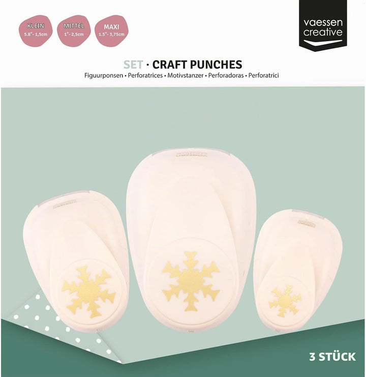 Vaessen Creative Stanzer Set - Motivstanzer - Weihnachten - 3 Stück - Tonpapier und Bastelmaterial b