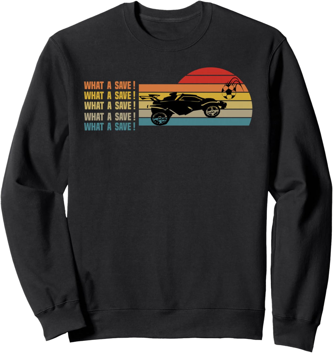 Was für eine Rettung Vintage Retro Rocket Soccer Car League Sweatshirt