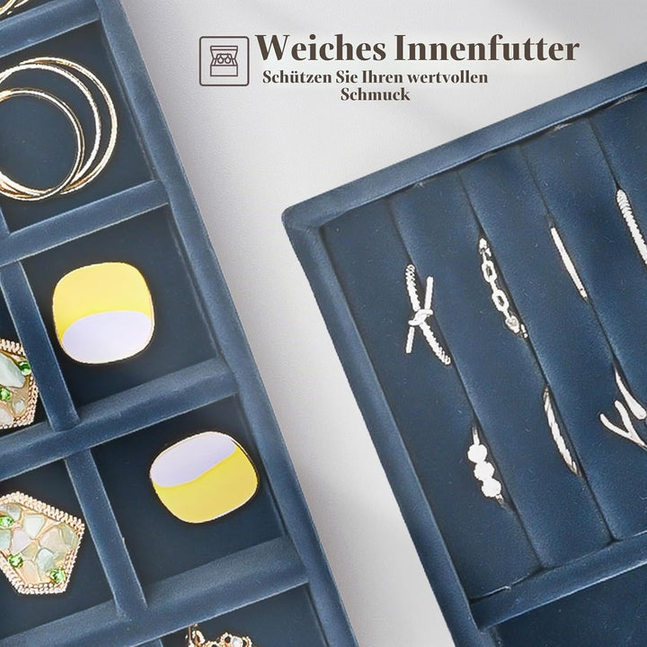 ProCase Schmucktablett Organizer Set mit 4 Schmuckschalen, Stapelbar Schmuck Schublade Organizer, Sc