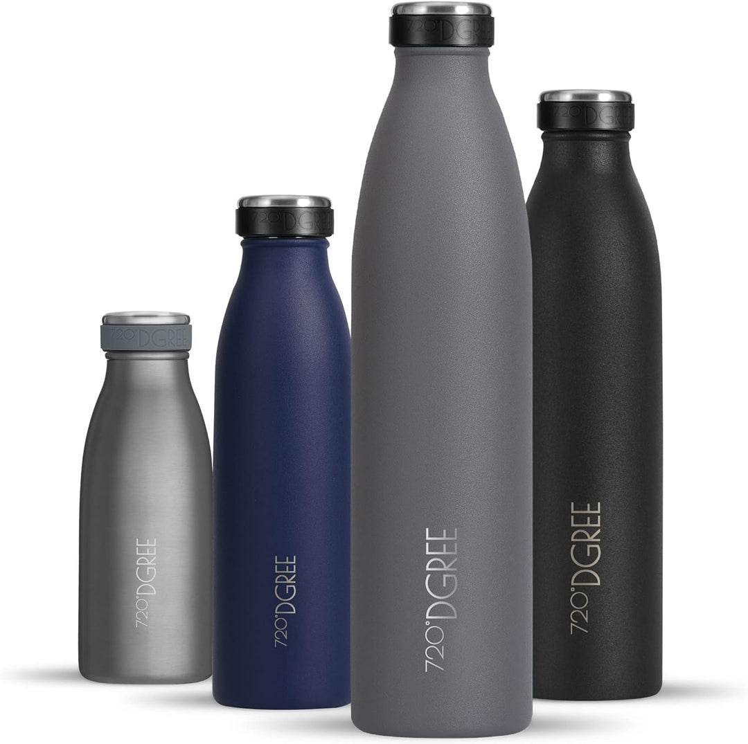 720°DGREE Edelstahl Trinkflasche “milkyBottle” - 750ml - BPA-Frei, Auslaufsicher, Kohlensäure geeign