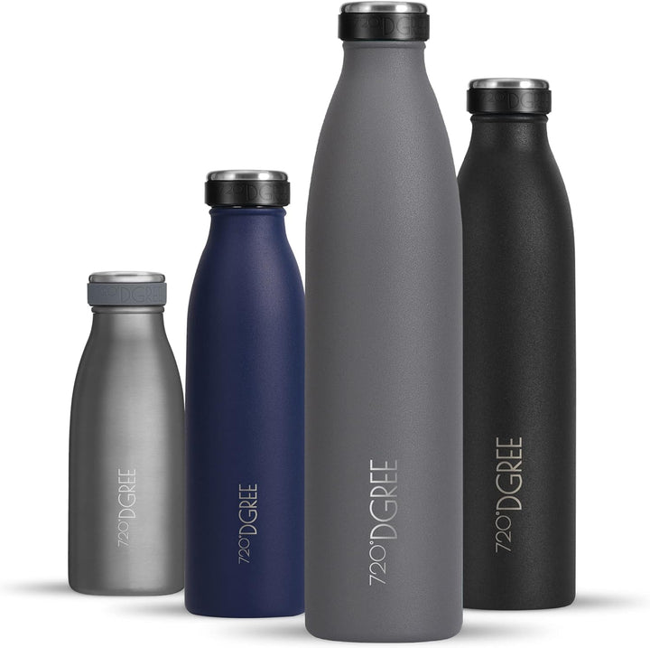 720°DGREE Edelstahl Trinkflasche “milkyBottle” - 750ml - BPA-Frei, Auslaufsicher, Kohlensäure geeign