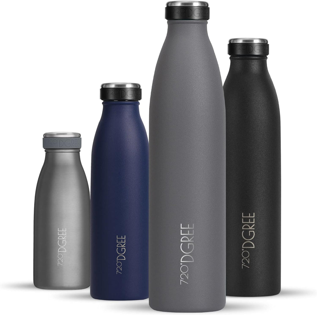 720°DGREE Edelstahl Trinkflasche “milkyBottle” - 1L - BPA-Frei, Auslaufsicher, Kohlensäure geeignet
