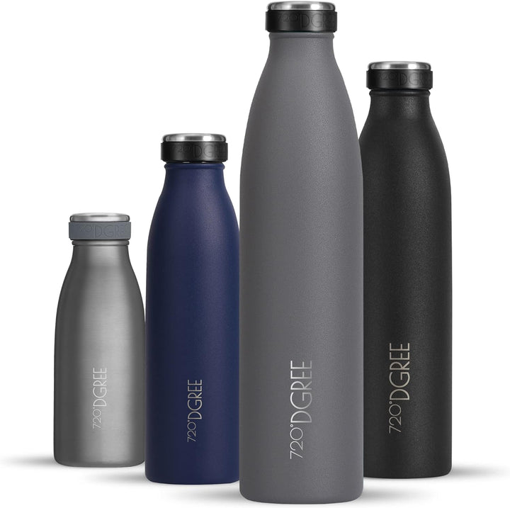720°DGREE Edelstahl Trinkflasche “milkyBottle” - 1L - BPA-Frei, Auslaufsicher, Kohlensäure geeignet