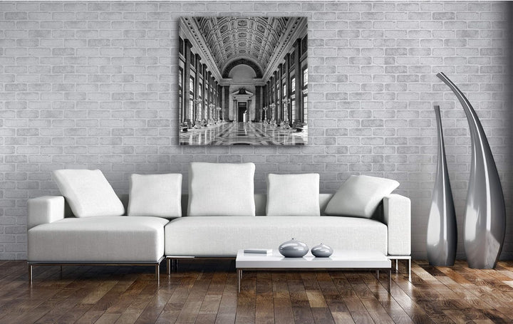 grosse Halle des Kapitols in Havanna Format: 70x70 Effekt: Schwarz&Weiss als Leinwandbild, Motiv auf
