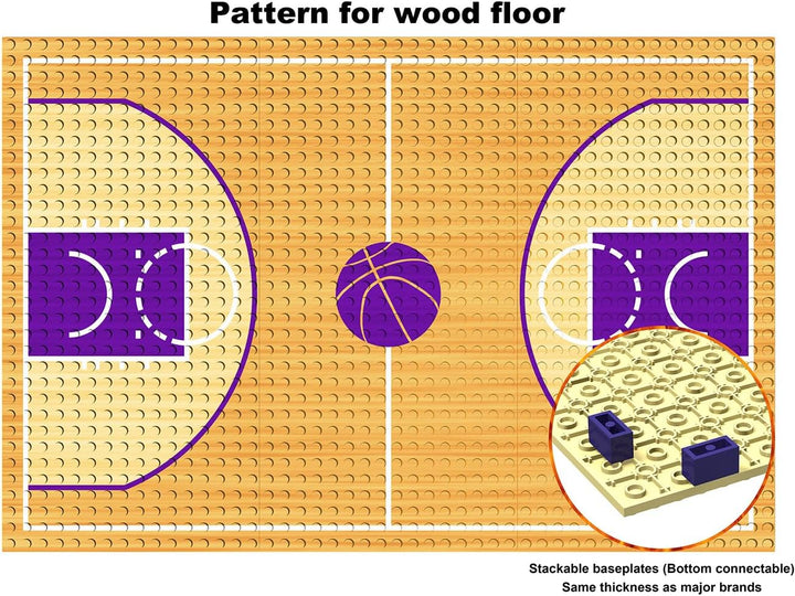Building Block Bildung Spielzeug für Basketball Court Baseplates 5" X 10" (3-Pack) und Sets von 2 Ba