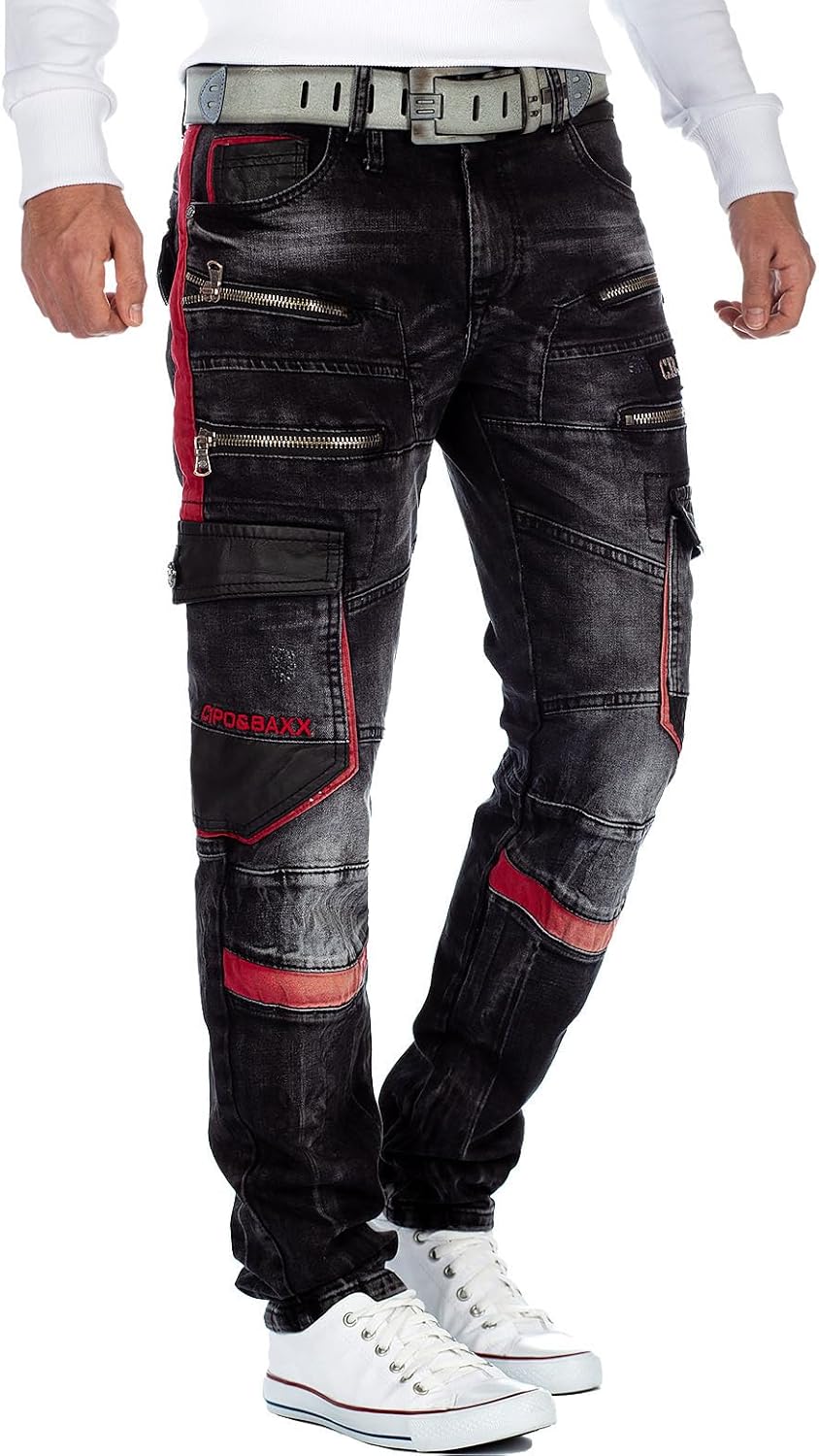 Cipo & Baxx Herren Jeans – Stylische Denim-Mode mit einzigartigem Design | hohem markanten Details |