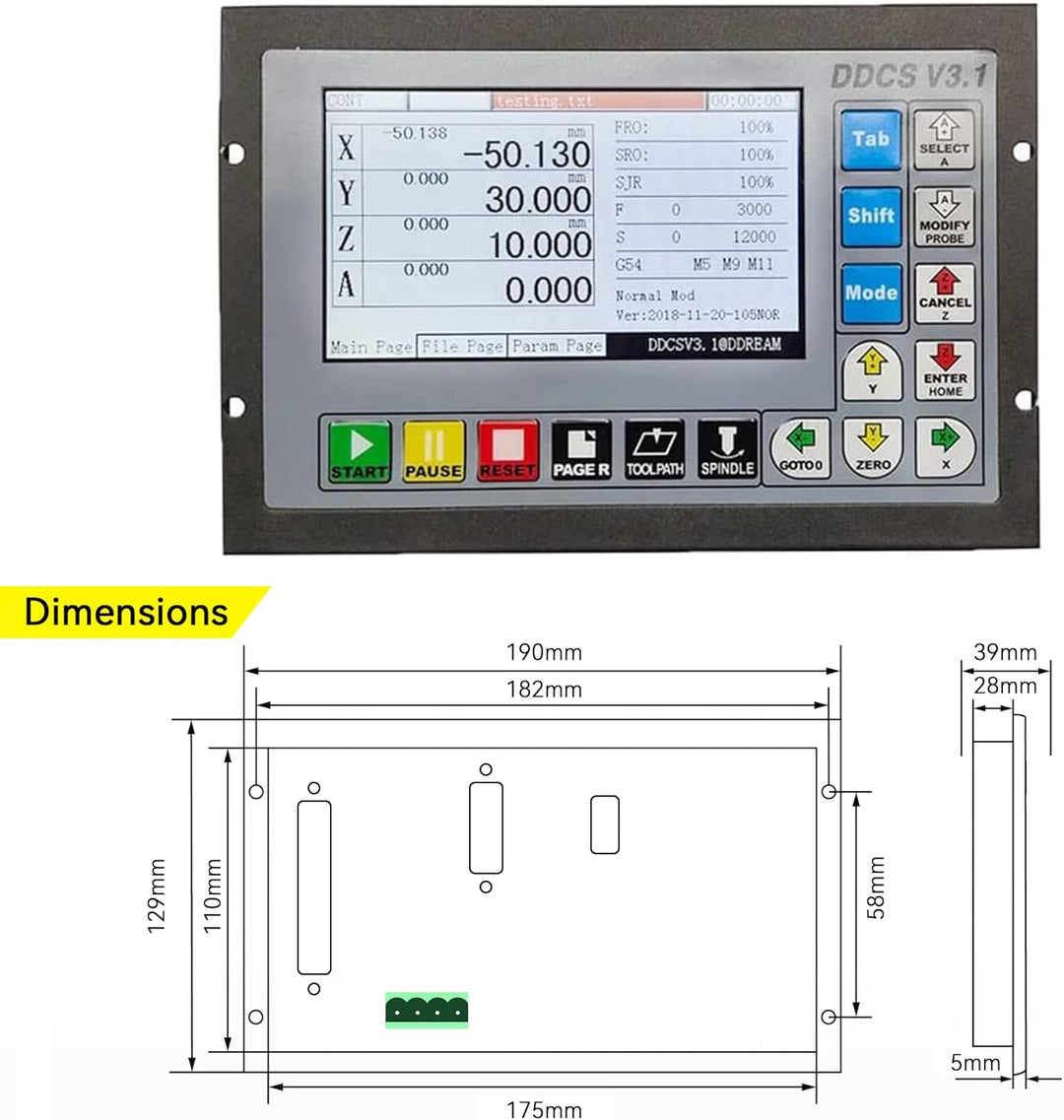 RATTMMOTOR 4 Achsen CNC steuerung System Upgrade DDCS V3.1, PLC CNC Offline Motion Controller-System