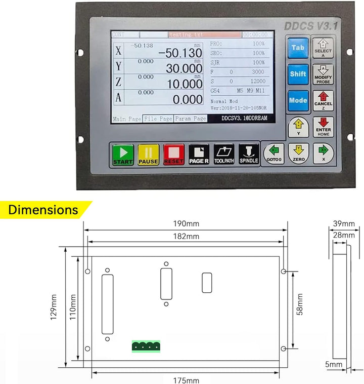 RATTMMOTOR 4 Achsen CNC steuerung System Upgrade DDCS V3.1, PLC CNC Offline Motion Controller-System