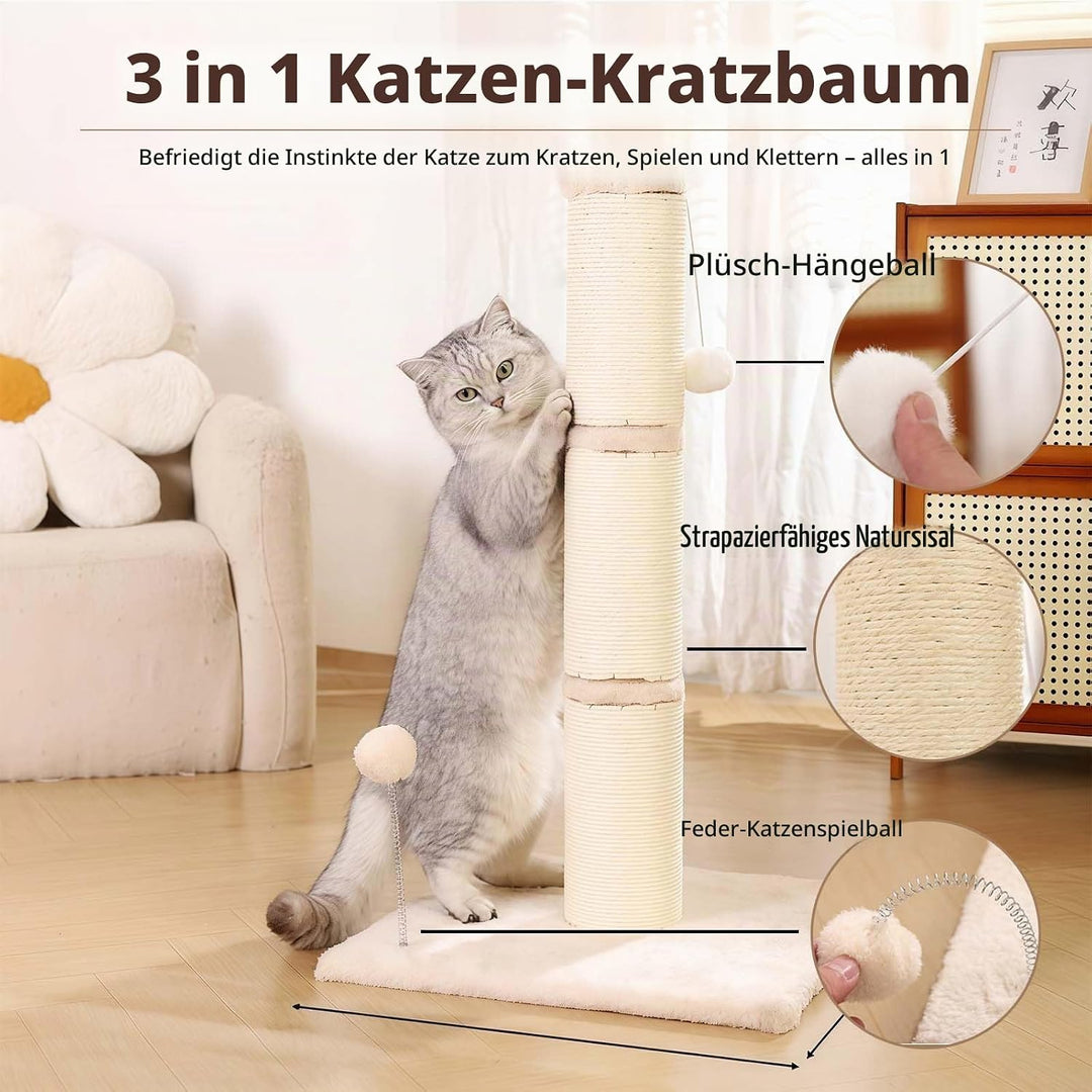 Marchul Katzenkratzbaum, Kratzbaum für grosse Katzen mit hängendem Ball breiter Basis, Katzenspielze