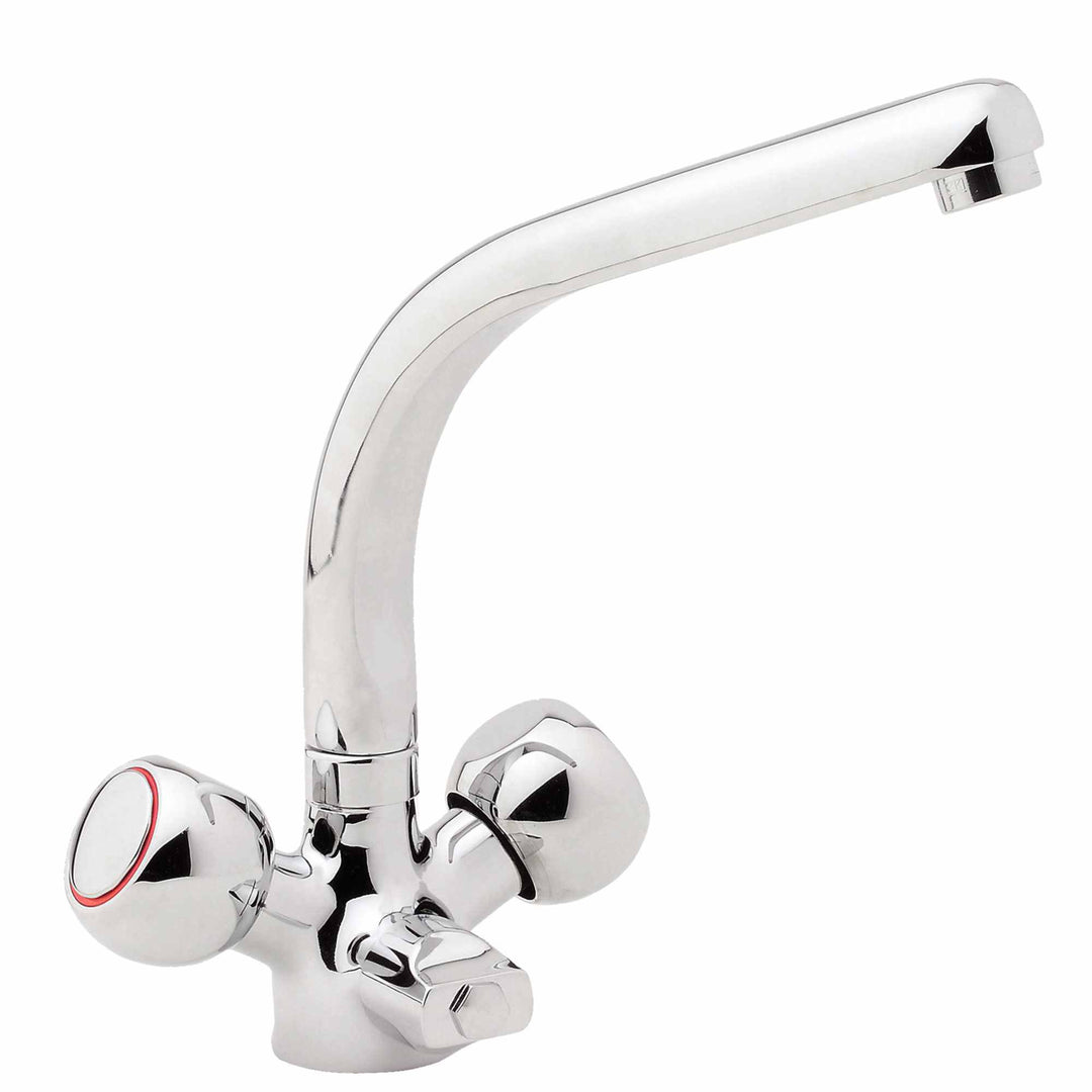 Kirchhoff 10368 2 Griff Spültisch Armatur Cavalli mit Geräteanschluss Chrom