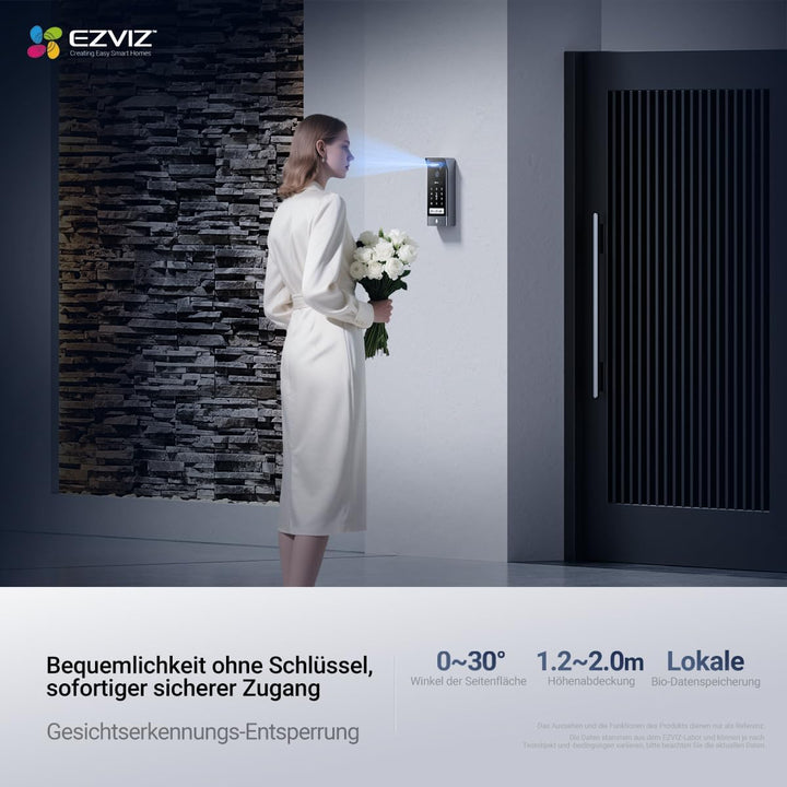 EZVIZ 4K Türsprechanlage mit Türöffner und 8" Touchscreen-Monitor, 2 Draht Bus, Türklingel mit Kamer