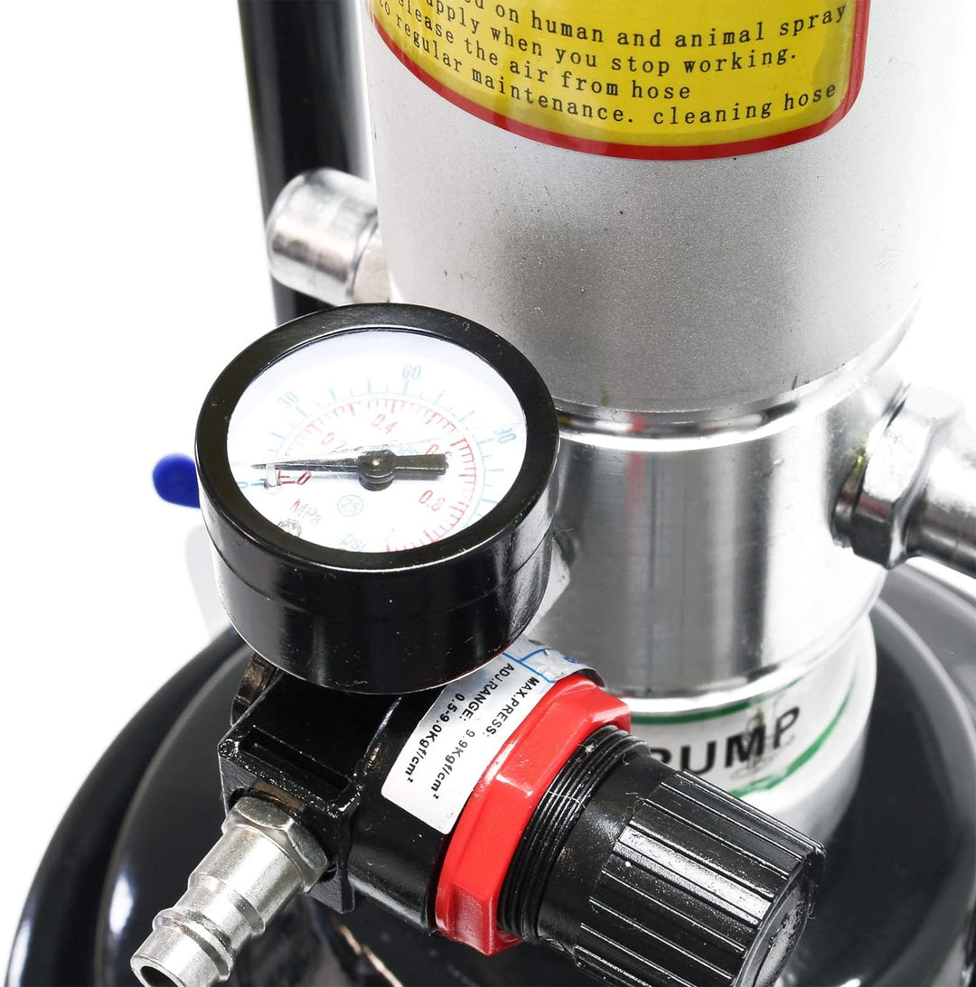 Wiltec Profi Fettpresse fahrbar mit Druckluft betrieben und 12 Liter Tank pneumatische Abschmierpres