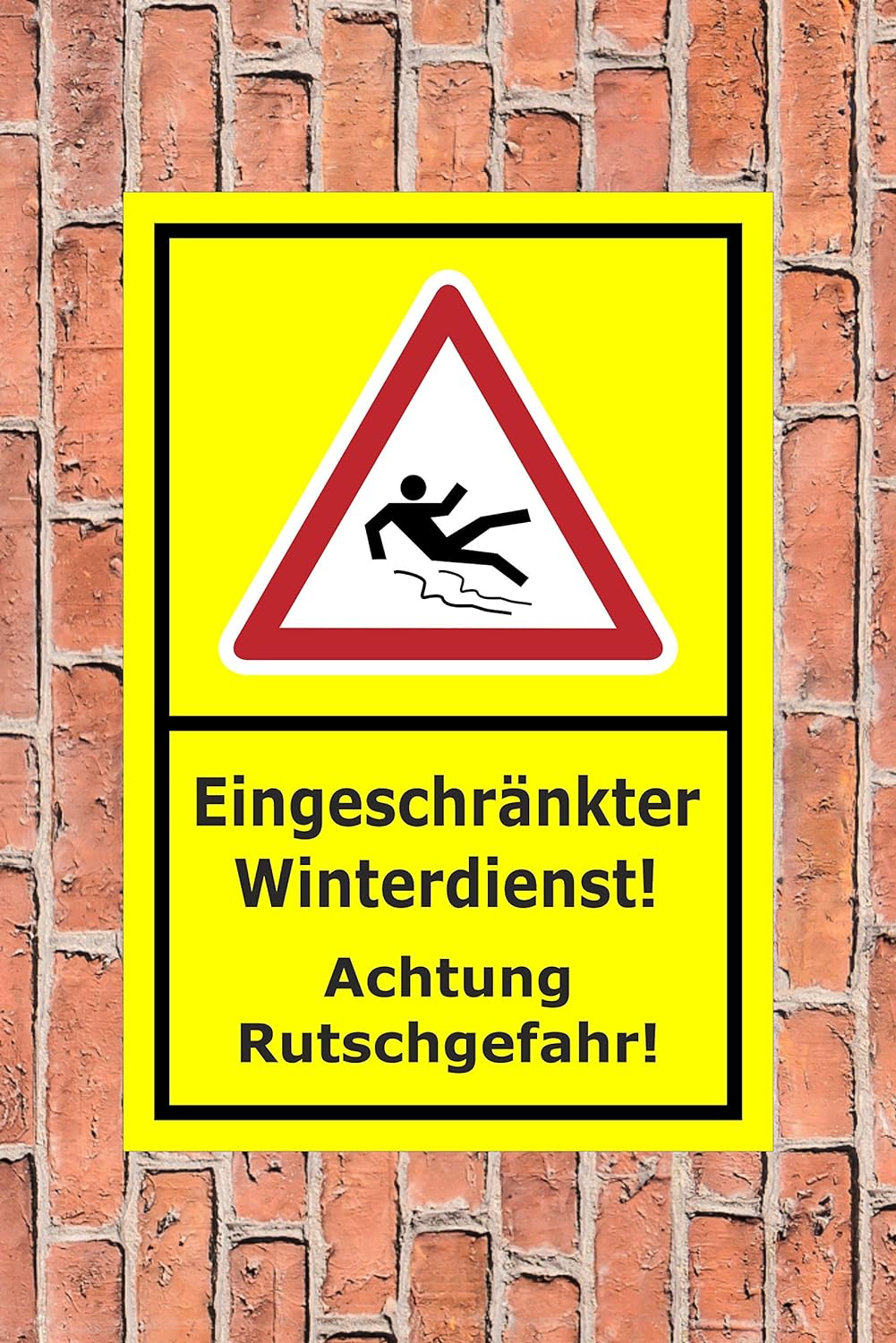 Melis Folienwerkstatt Schild Eingeschränkter Winterdienst - 60x40cm - Bohrlöcher - 3mm Aluverbund –