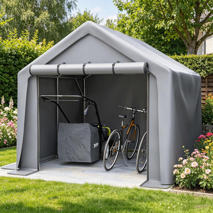 Ball & Cast Fahrradgarage, Motorrad Garage mit UV-Schutz PE-Dach | Motorradgarage, Zeltgarage Wetter