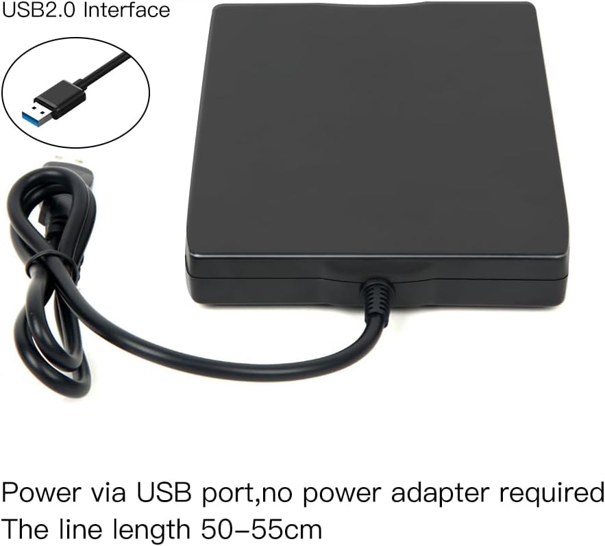 Diskettenlaufwerk, USB, 3,5 Zoll, tragbar, 1,44 MB FDD, für Laptops mit Windows 10/7/8/XP/Vista, Plu