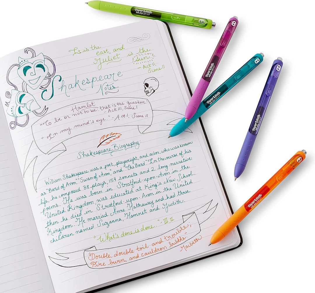 Paper Mate InkJoy Gelstifte | mittlere Spitze (0,7mm) | schwarz | 12 Stück Schwarz 12 Stück (1er Pac