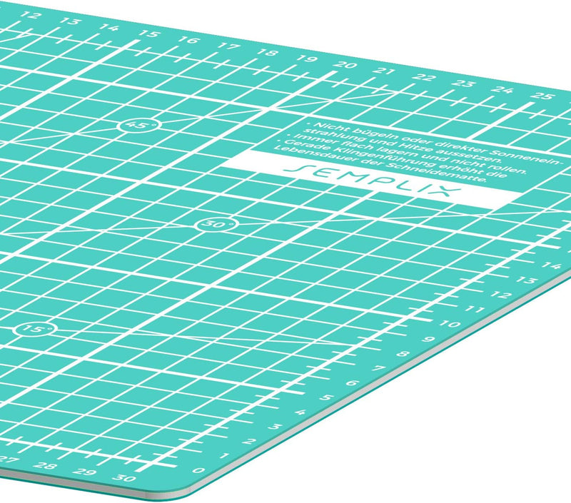 SEMPLIX Schneidematte A1 in Grün, Rosa, Grau, Türkis, Lila. Ideal fürs Basteln, Nähen und Patchworke