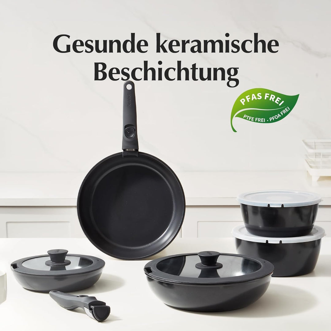 Abnehmbarer Griff, Stapelbar Topfset, Anti-Verbrühungs-Pfannengriff Klemmwerkzeug Generisch (Schwarz