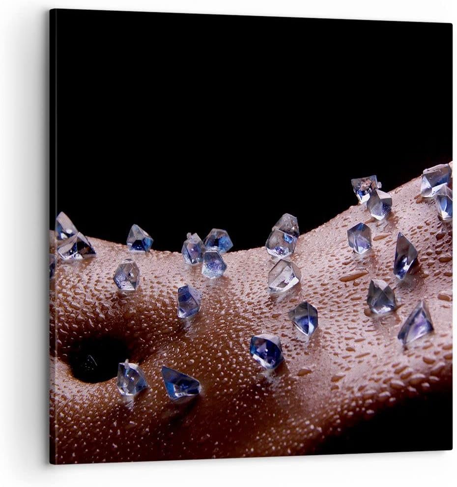Bilder auf Leinwand Frau Körper Kristalle Wassertropfen Leinwandbild 60x60cm Wandbilder Dekoration W