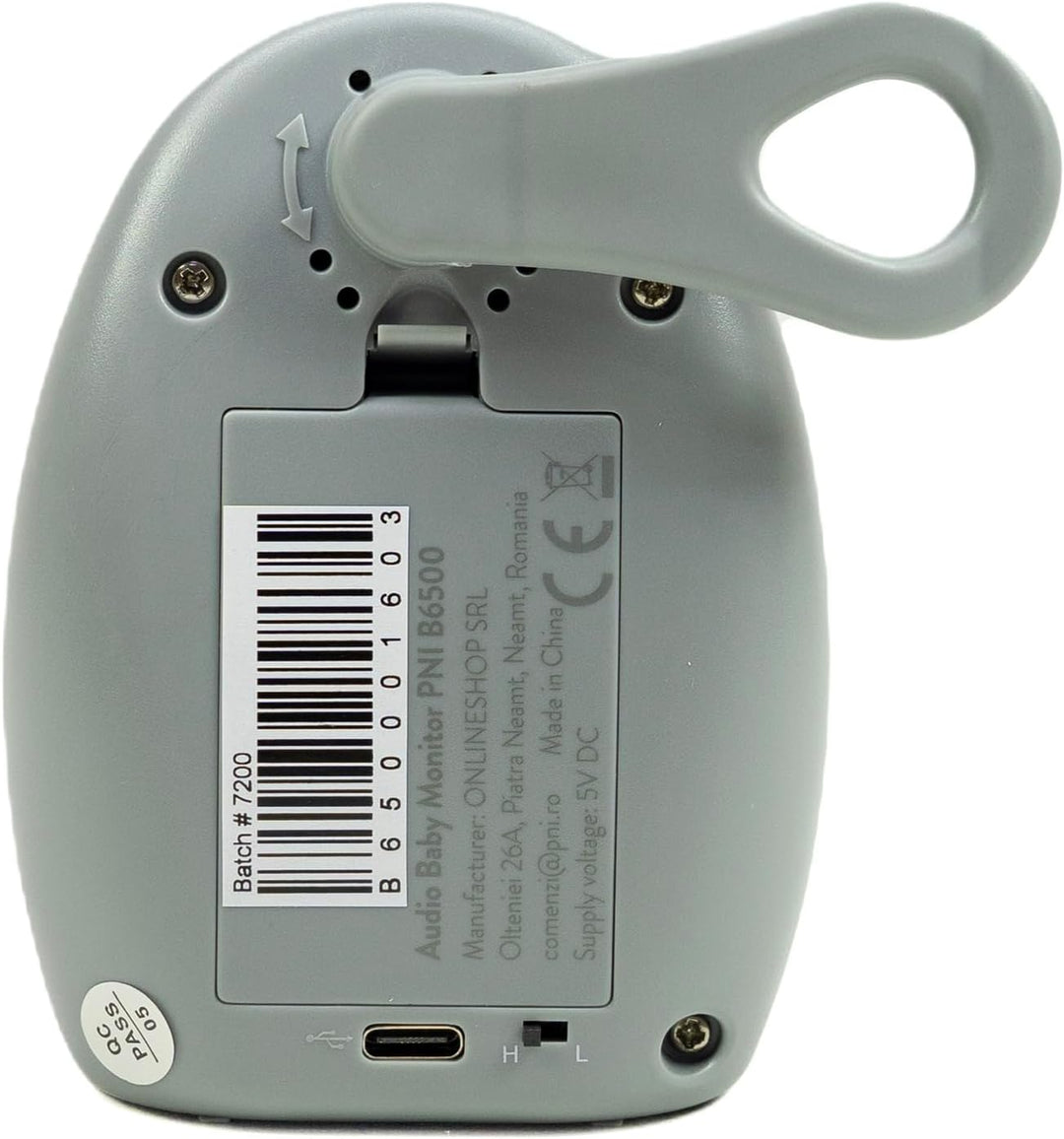 Audio Babyphone PNI B6500 kabellos, Gegensprechanlage, mit Nachtlampe, Vox- und Pager-Funktion, eins