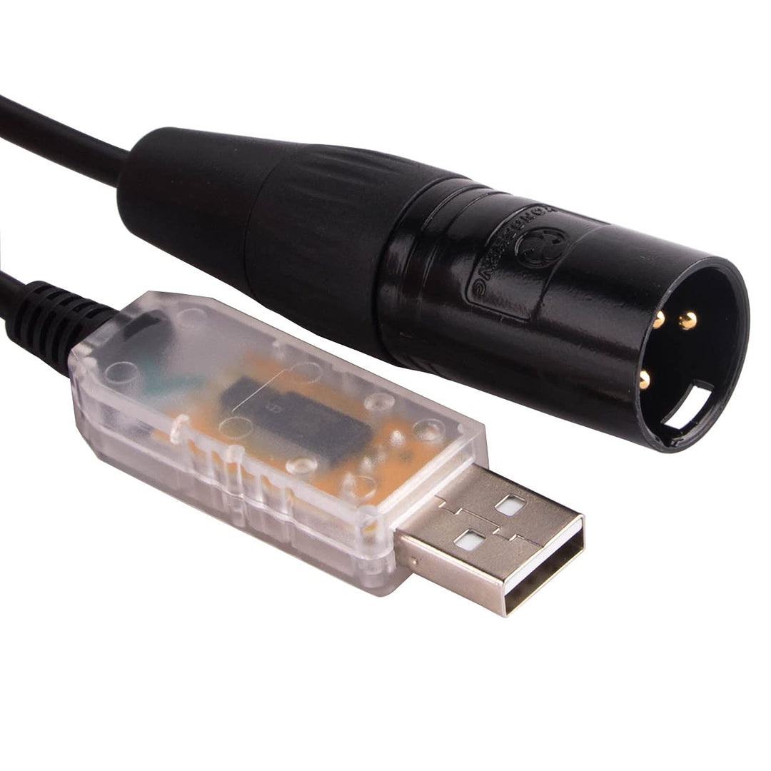 Adapterkabel USB auf DMX 512 3PIN XLR Interface Computer PC Bühnenbeleuchtung Controller Dimmer USB
