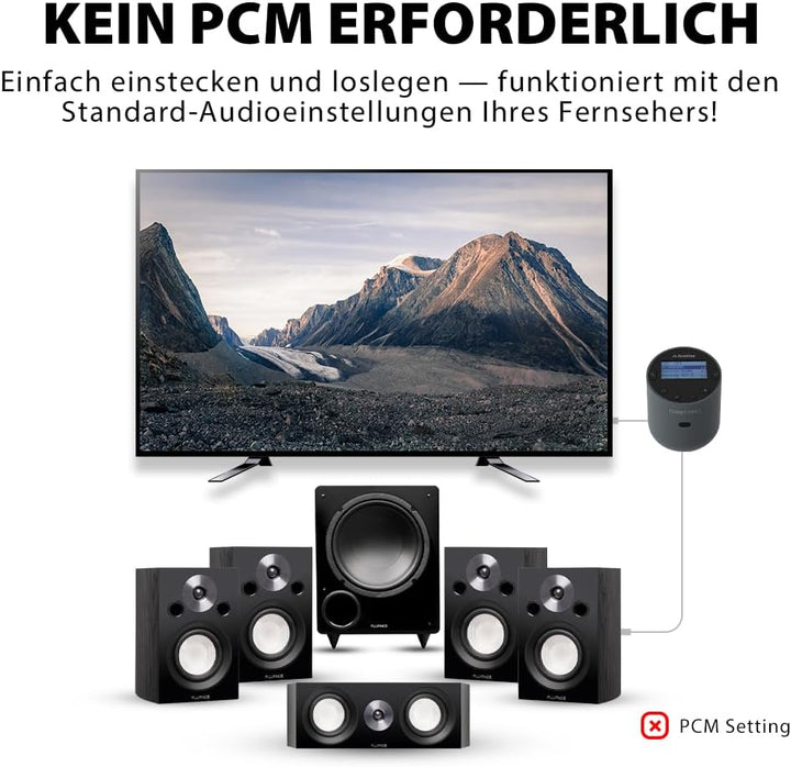 Avantree Orbit Pro - Bluetooth Audio Transmitter für TV mit Optischem oder AUX-Audioausgang (Inkl. S