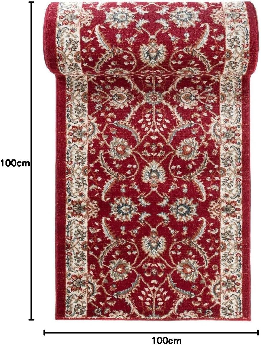 Carpeto Rugs Blumen Teppich Läufer Flur - Orientalisch Teppichläufer - Kurzflor, Weich - Flurläufer
