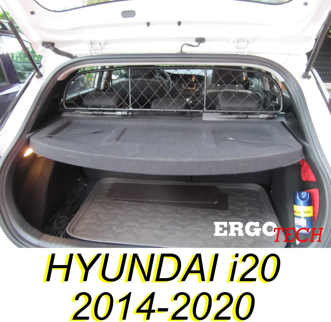 ERGOTECH Trennnetz Trenngitter kompatibel mit Hyundai i20 (2014-2020), RDA65-XXS8, für Hunde und Gep