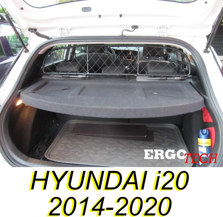 ERGOTECH Trennnetz Trenngitter kompatibel mit Hyundai i20 (2014-2020), RDA65-XXS8, für Hunde und Gep