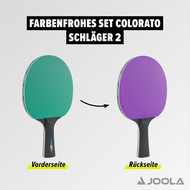JOOLA Tischtennisschlaeger Set Bestehend aus 2 Tischtennisschläger + 8 Tischtennisbälle - Ideal für