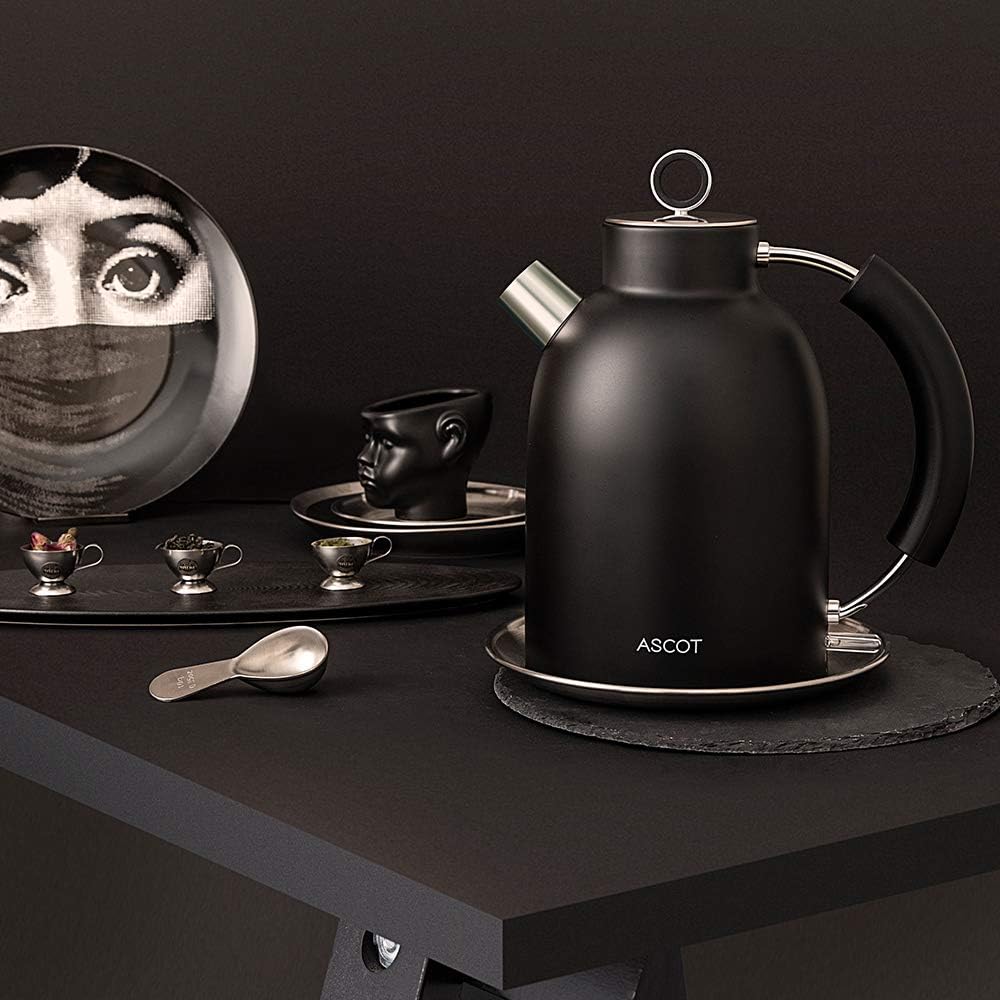 ASCOT Wasserkocher Edelstahl, Elektrischer Wasserkessel Geschenke für Männer/Frauen/Familie 1,5 lite