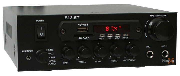 E-Lektron EL-2BT HiFi Stereo Class-D Verstärker mit Bluetooth/FM-Radio / MP3 / Karaoke