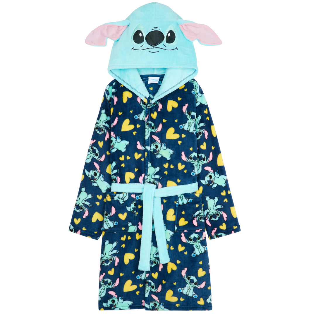 Get Trend Bademantel Mädchen, Flauschig mit Prints von Stitch und Angel, Barbie, Disney Prinzessinne